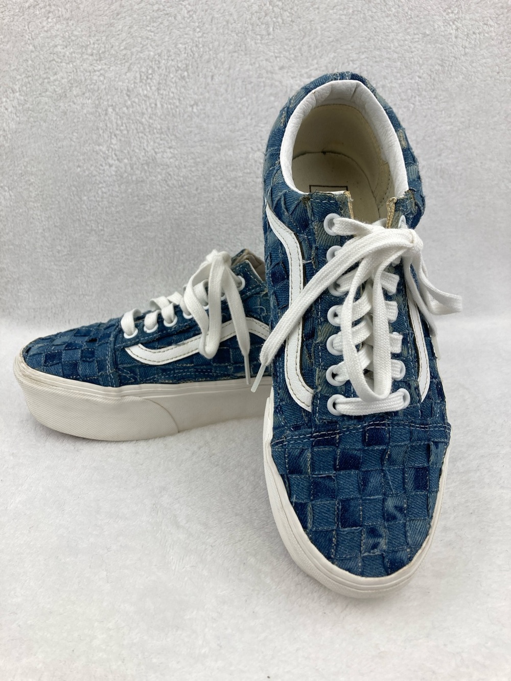 Vans Old Skool Stackform Woven Denim Sneakers sz 7.5 men, 9 women